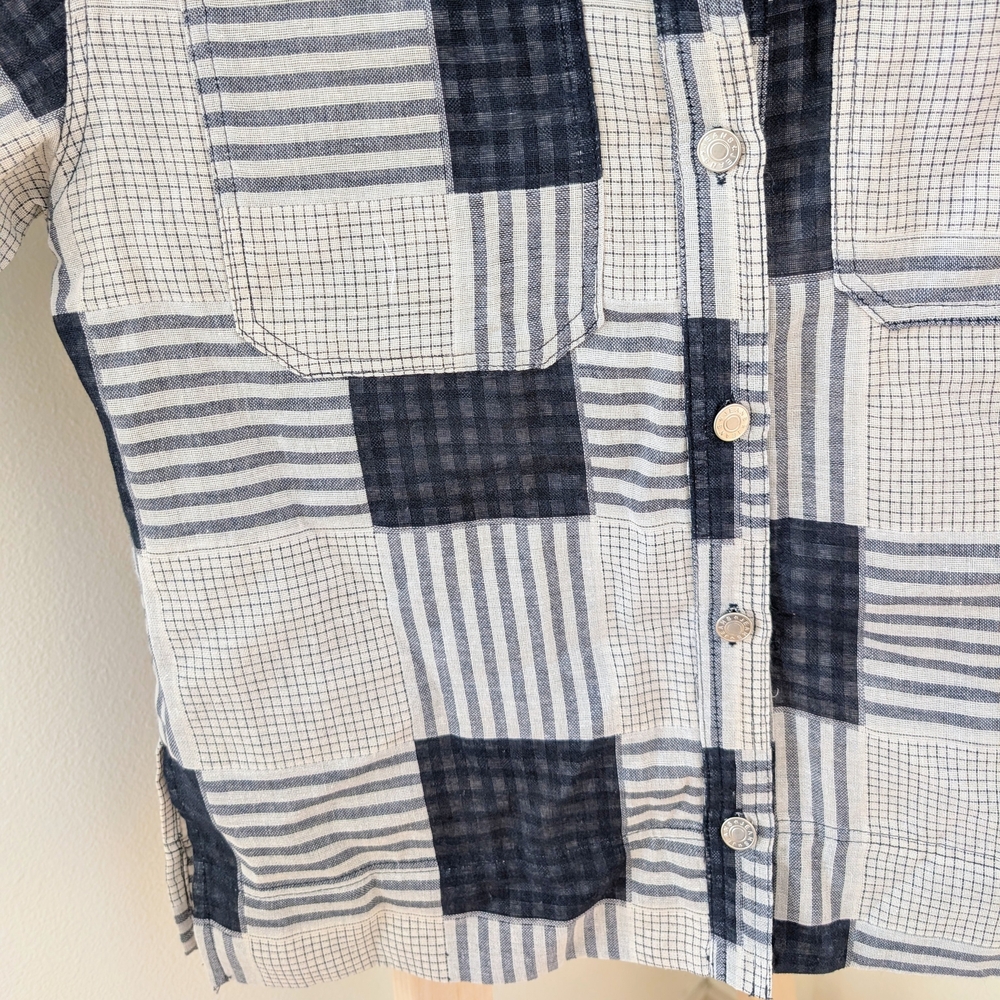 NWT Boutique Paid Patchwork Collared Button Front… - image 4